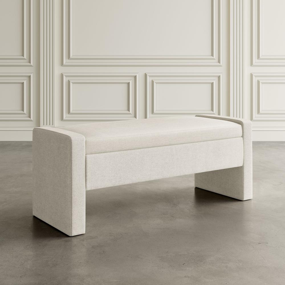48" Contemporary Upholstered Modern Bedroom Hallway Storage Bench. Picture 14