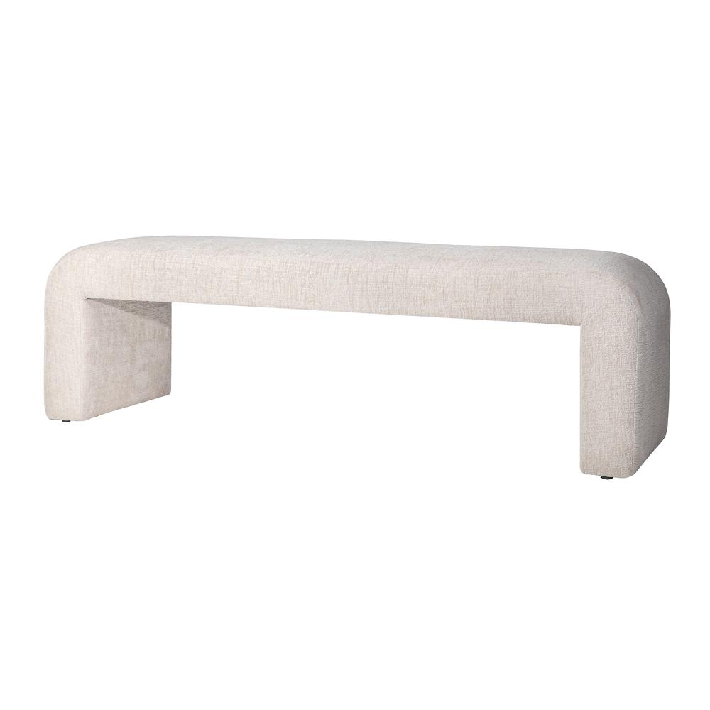 Modern Luxury Curved Upholstered Jacquard Bench - Large. Picture 2