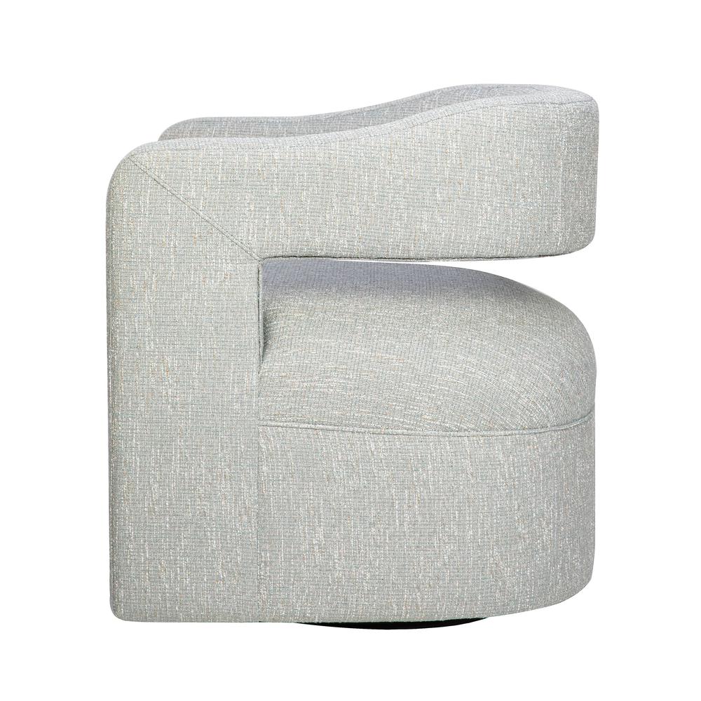 Modern Sculpted Curved Upholstered Swivel Accent Chair. Picture 5