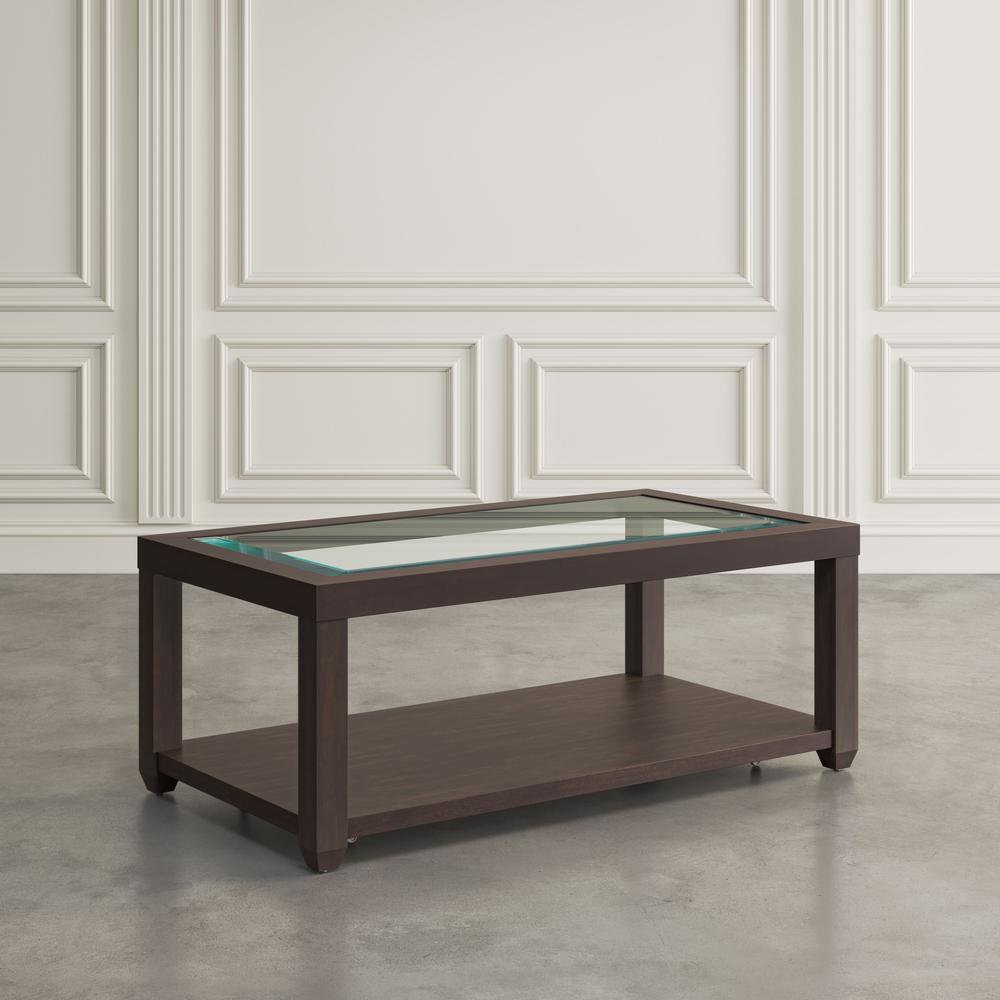 Contemporary Rectangular Glass Inlay Coffee Table. Picture 7