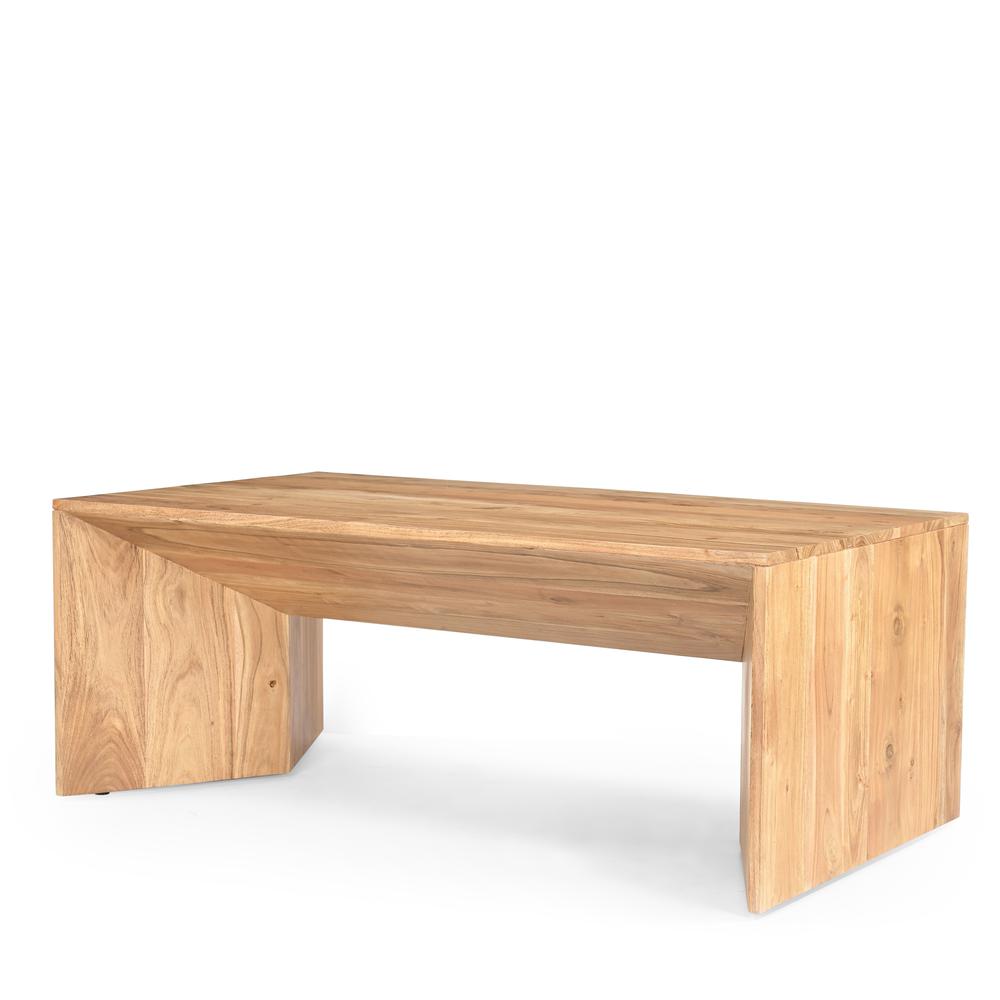 Lux Solid Wood 48" Modern Angled Coffee Table. Picture 2