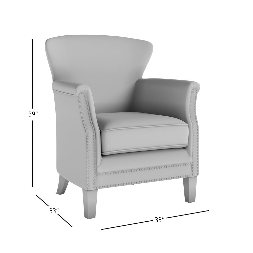 Classic Upholstered Accent Chair with Nailhead Trim. Picture 6