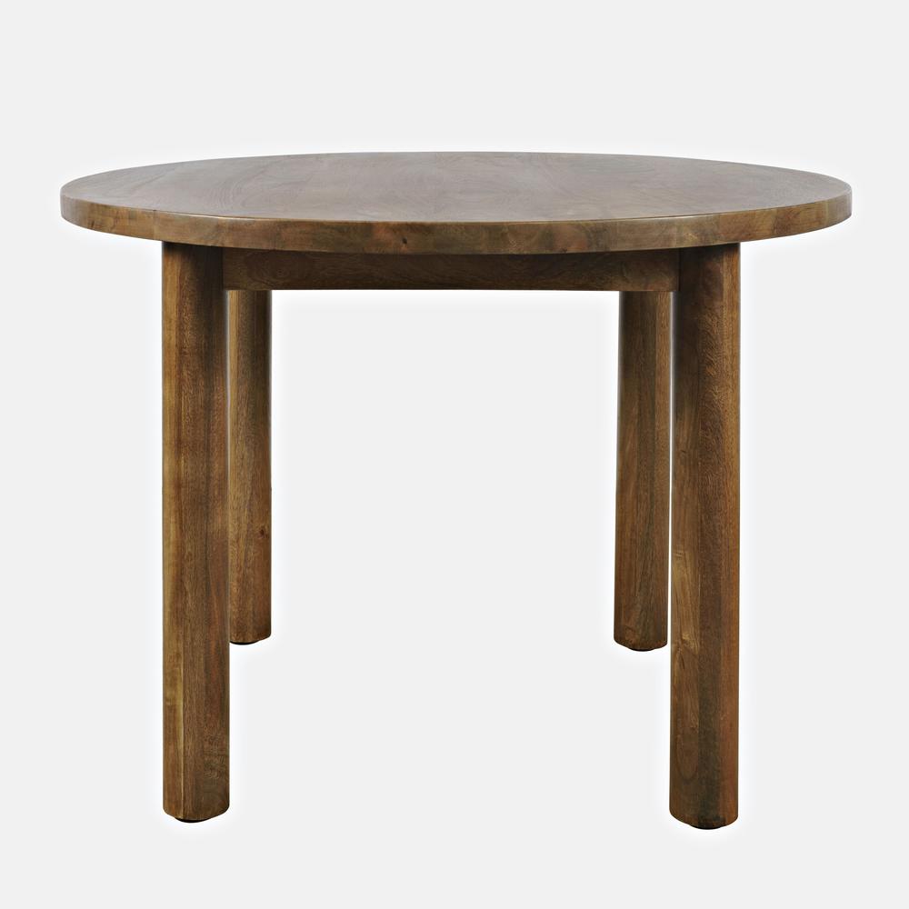 Bodhi 42" Round Rustic Solid Wood Dining Table. Picture 1