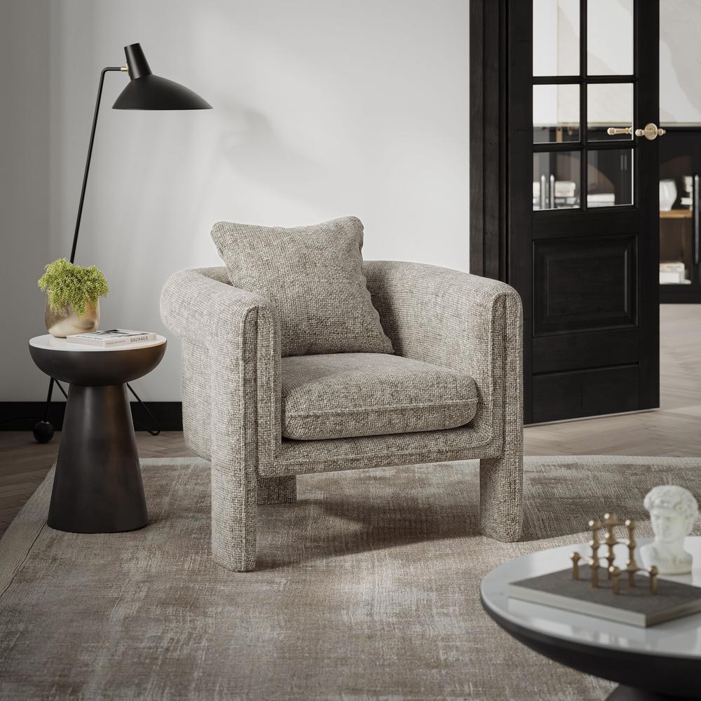 Adley Modern Upholstered Vintage Accent Armchair with Pillow. Picture 7