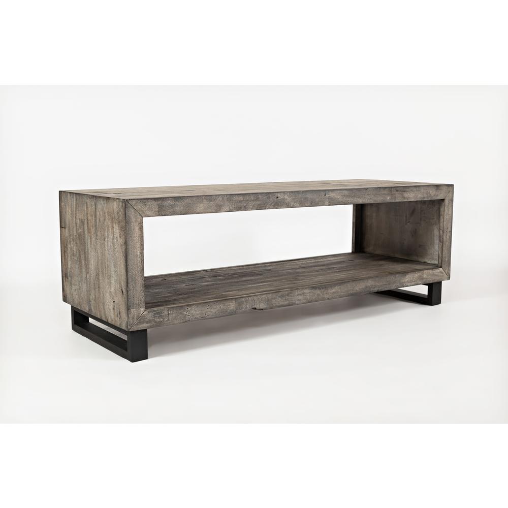 56" Modern Distressed Solid Wood Coffee Table. Picture 3