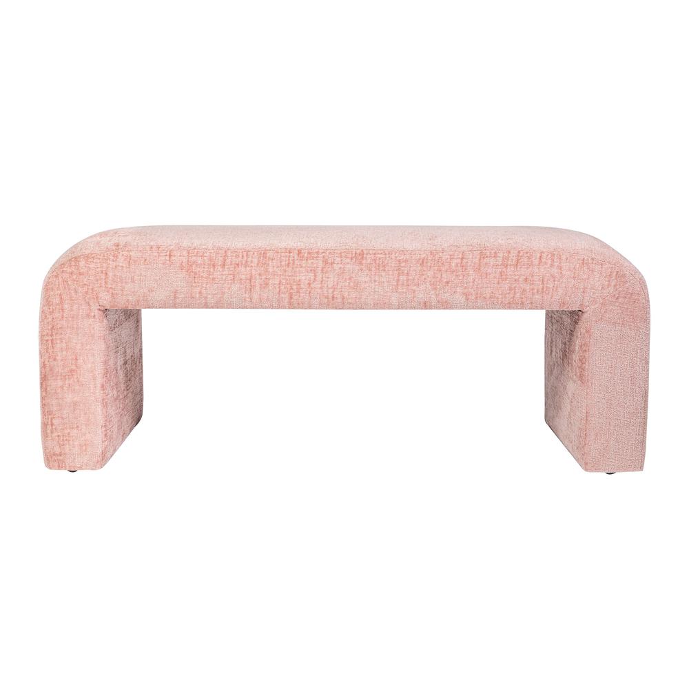 Modern Luxury Curved Upholstered Jacquard Bench - Small. Picture 1
