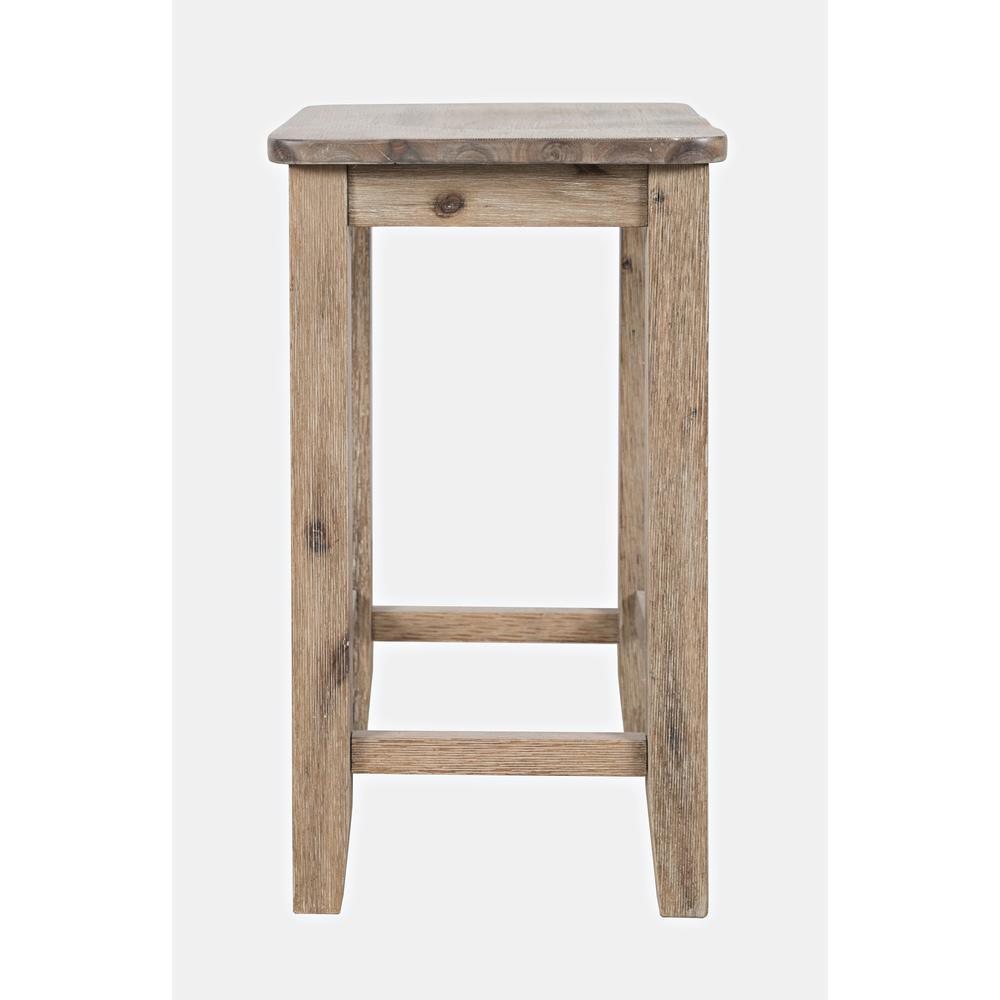 Coastal Wire-Brushed Acacia Backless Counter Barstool (Set of 2). Picture 6