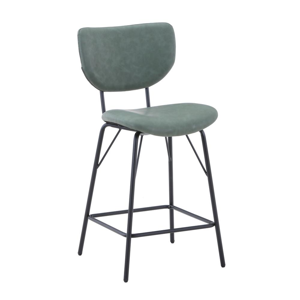 Modern Faux Leather Split-Back Upholstered Counter Height Barstool (Set of 2). Picture 2