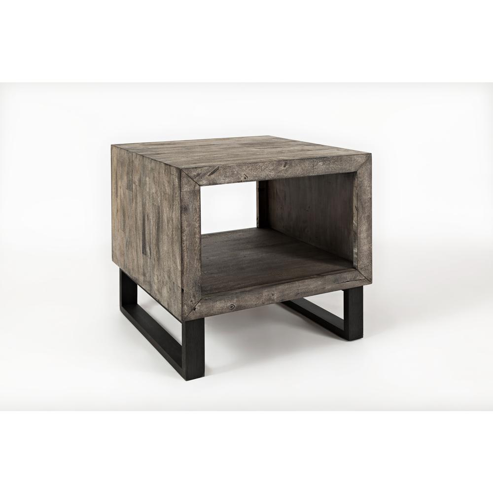 Modern Distressed Solid Wood End Table. Picture 3