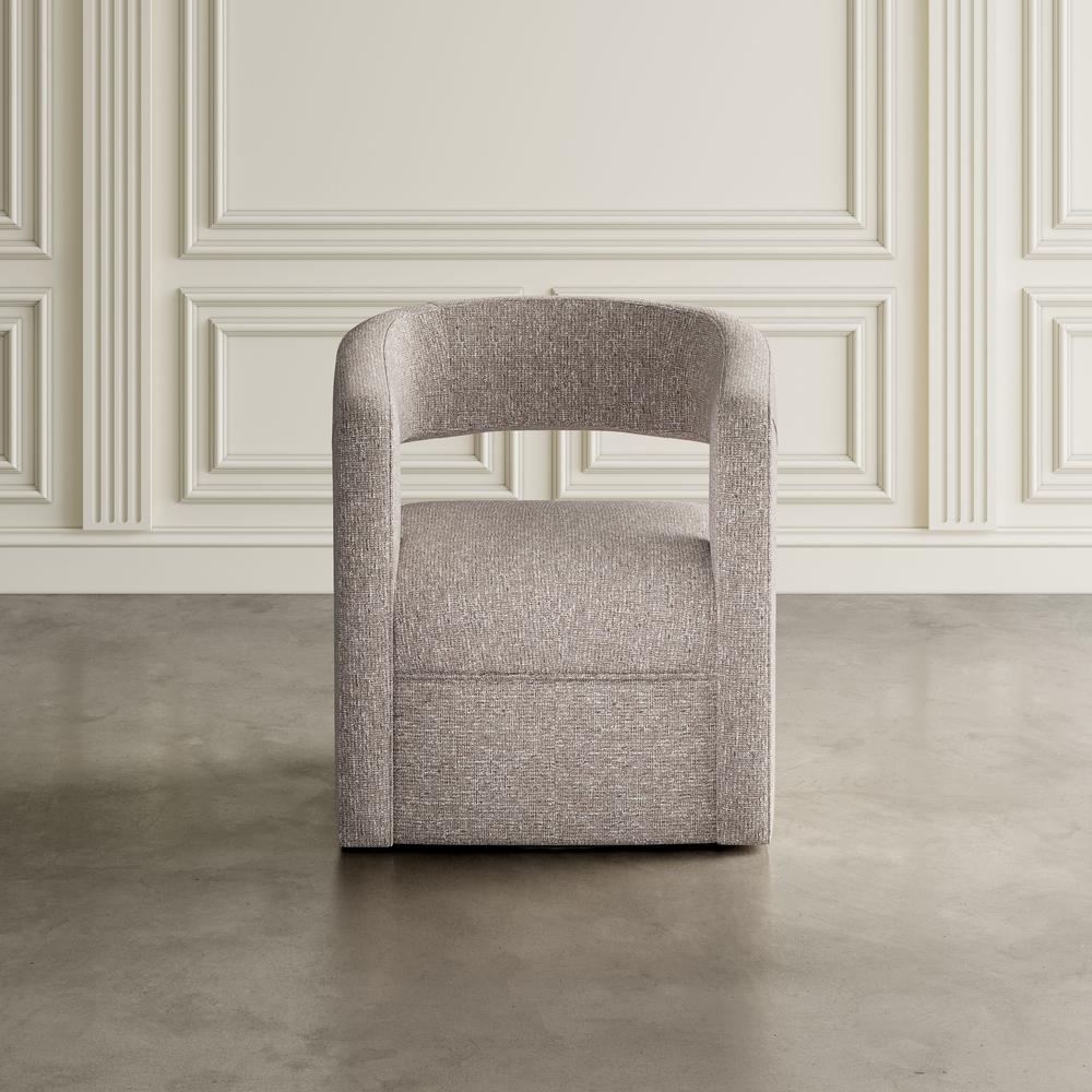Modern Sculpted Curved Upholstered Swivel Accent Chair. Picture 10