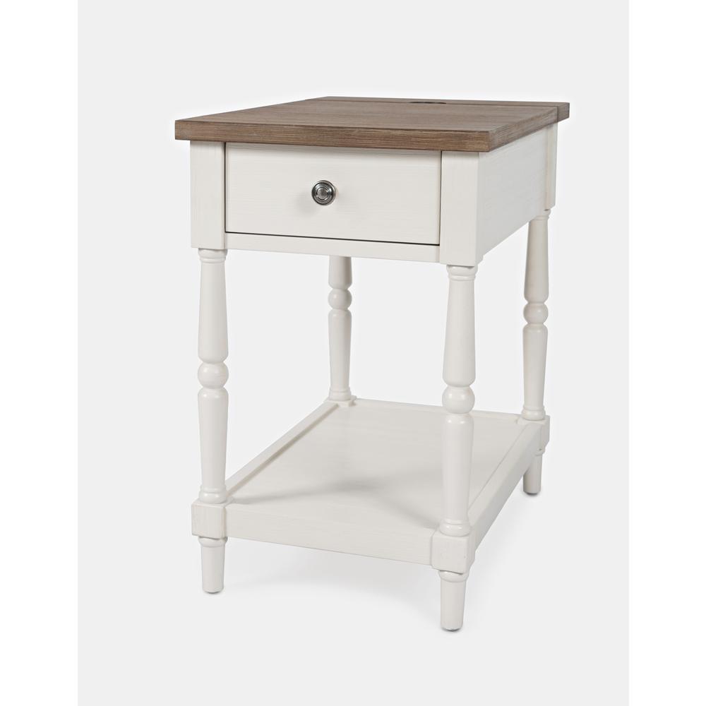 Country Farmhouse USB Charging Chair Side Table. Picture 2