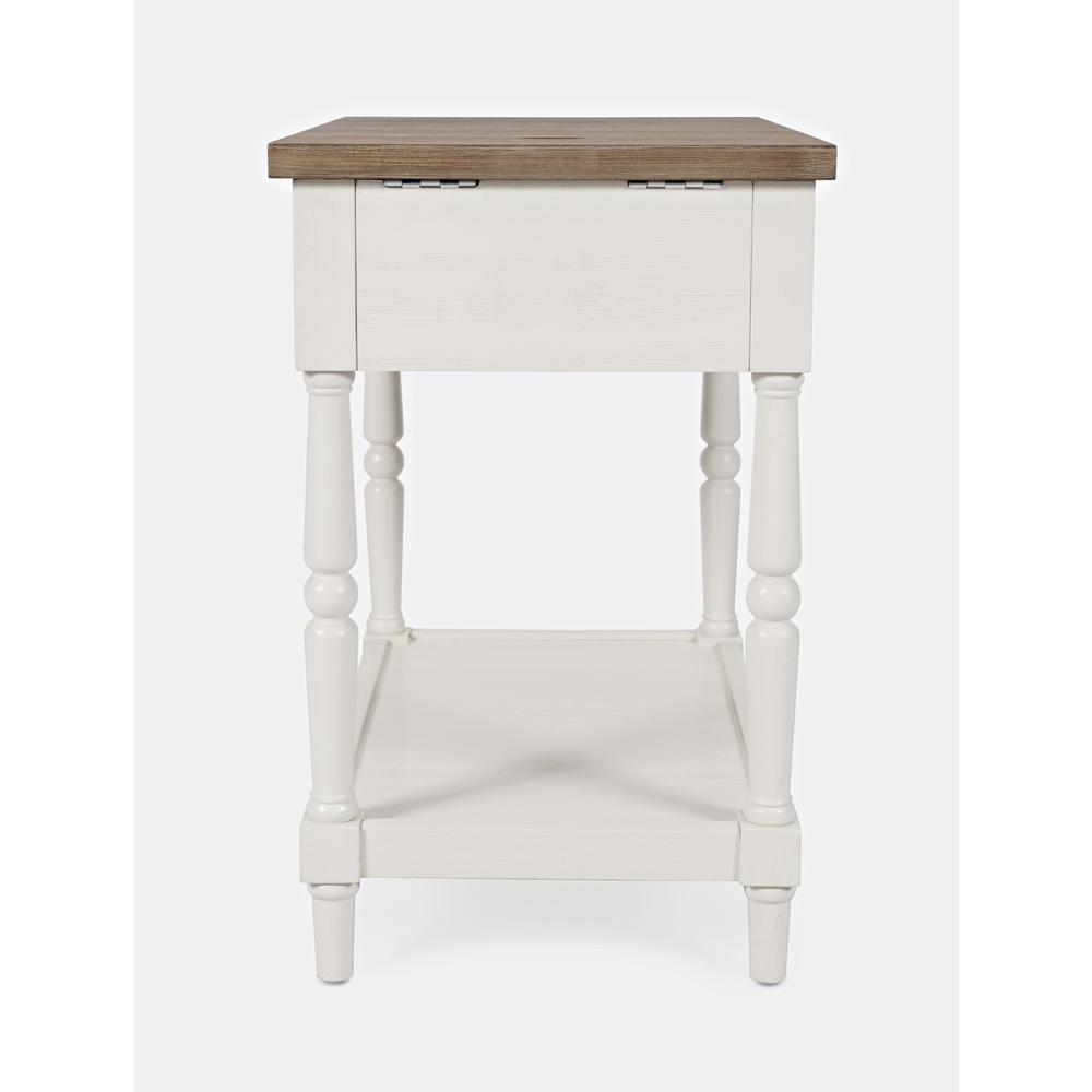 Country Farmhouse USB Charging Chair Side Table. Picture 5