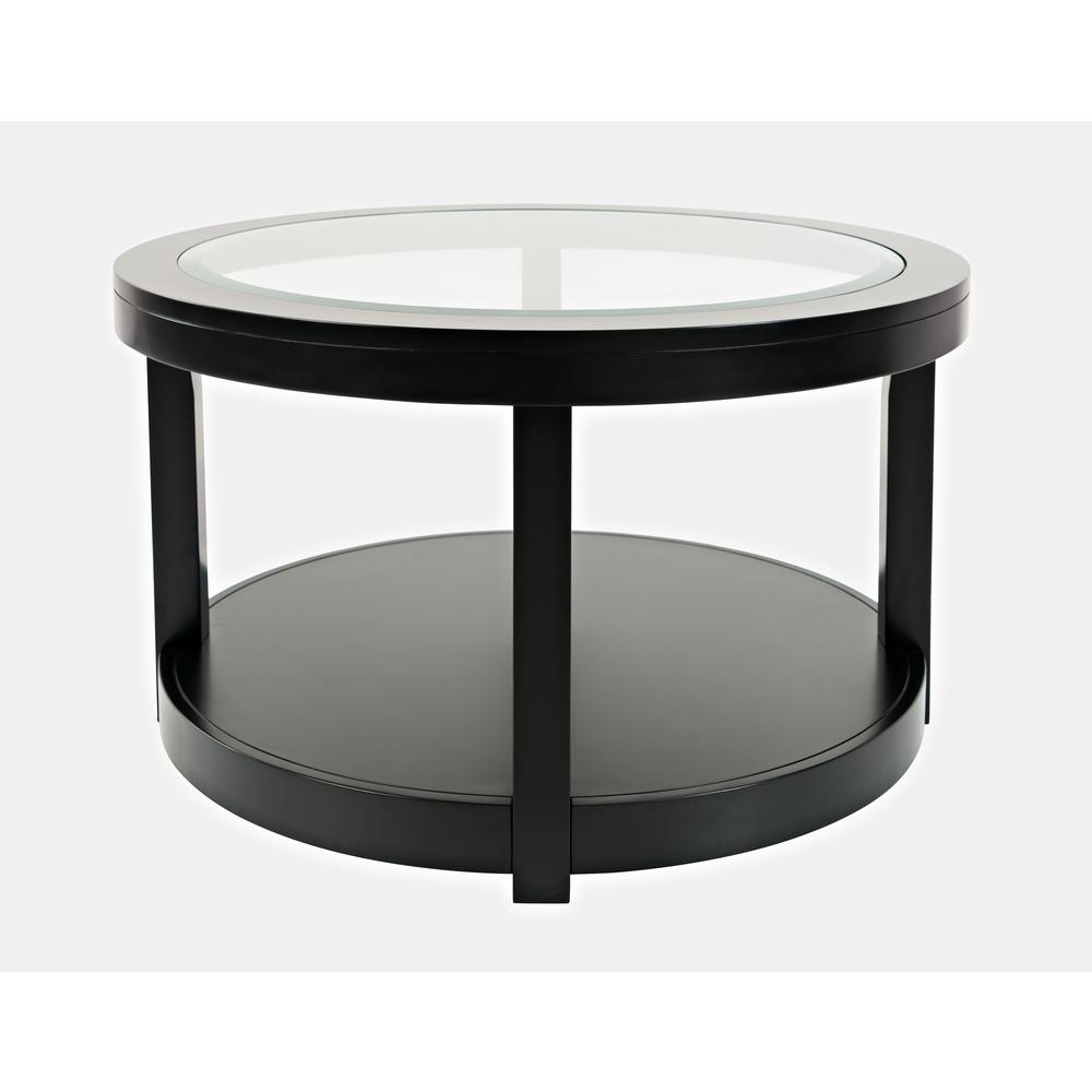 Contemporary Round Glass Inlay Coffee Table. Picture 2