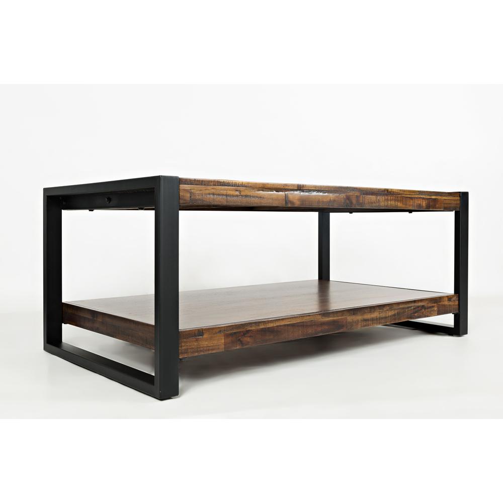 Modern Industrial Distressed Acacia 48" Coffee Table. Picture 2