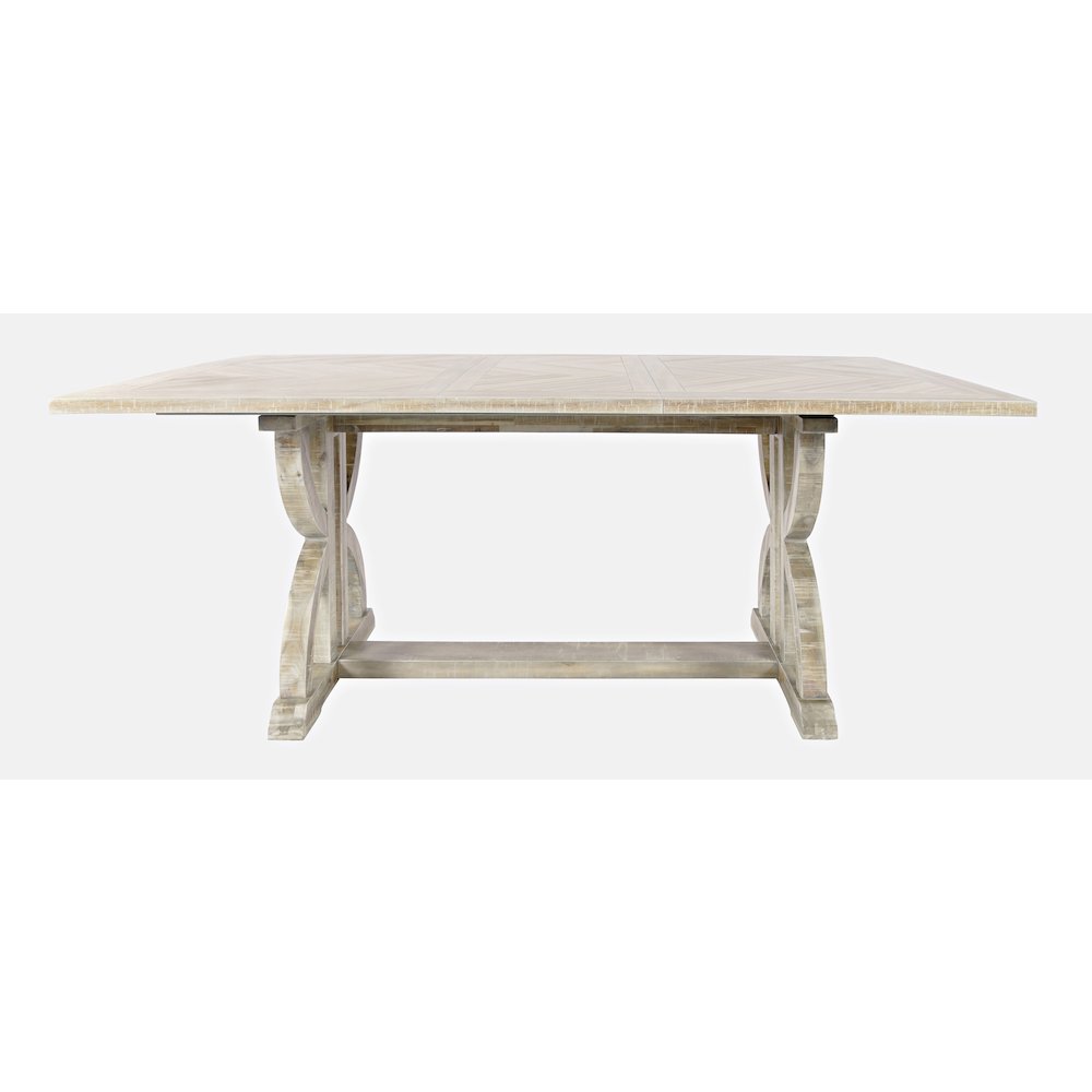 Fairview Transitional Herringbone Distressed Acacia Extension 78" Dining Table. Picture 1