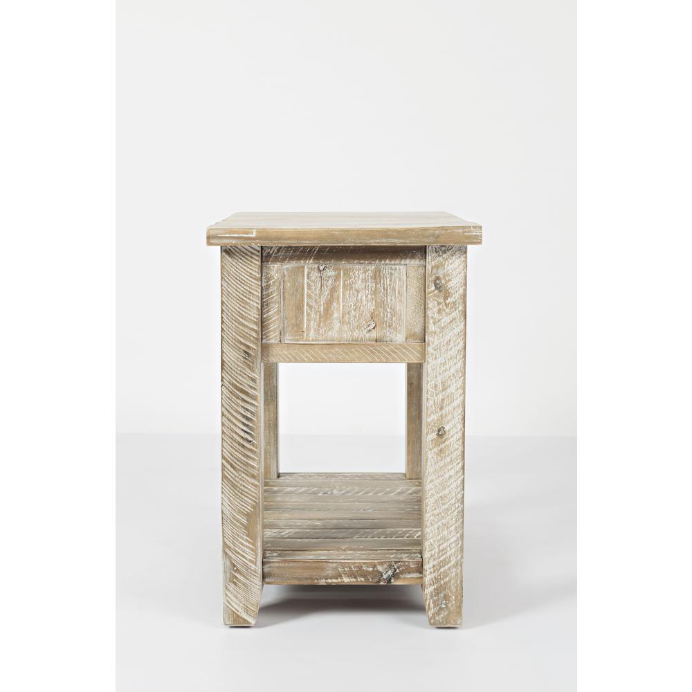 Rustic Farmhouse Distressed Acacia Chairside Table. Picture 5