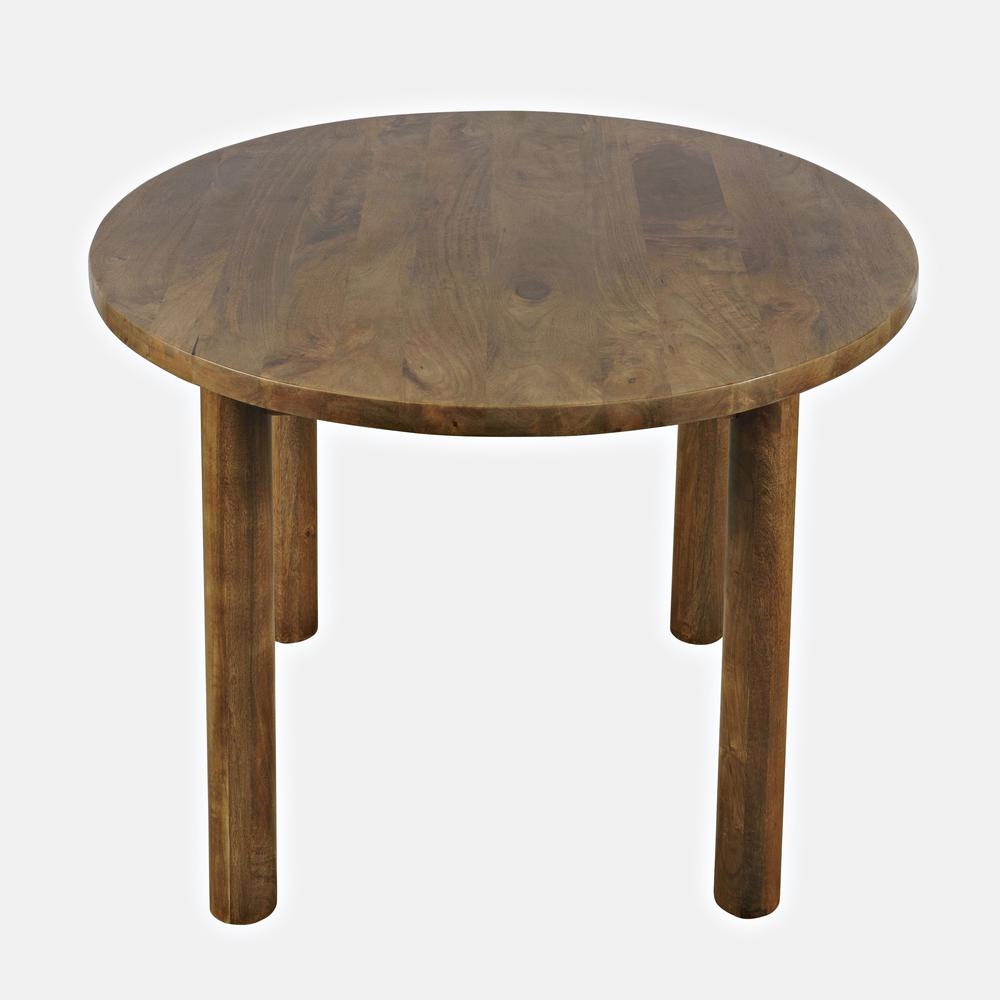 Bodhi 42" Round Rustic Solid Wood Dining Table. Picture 2