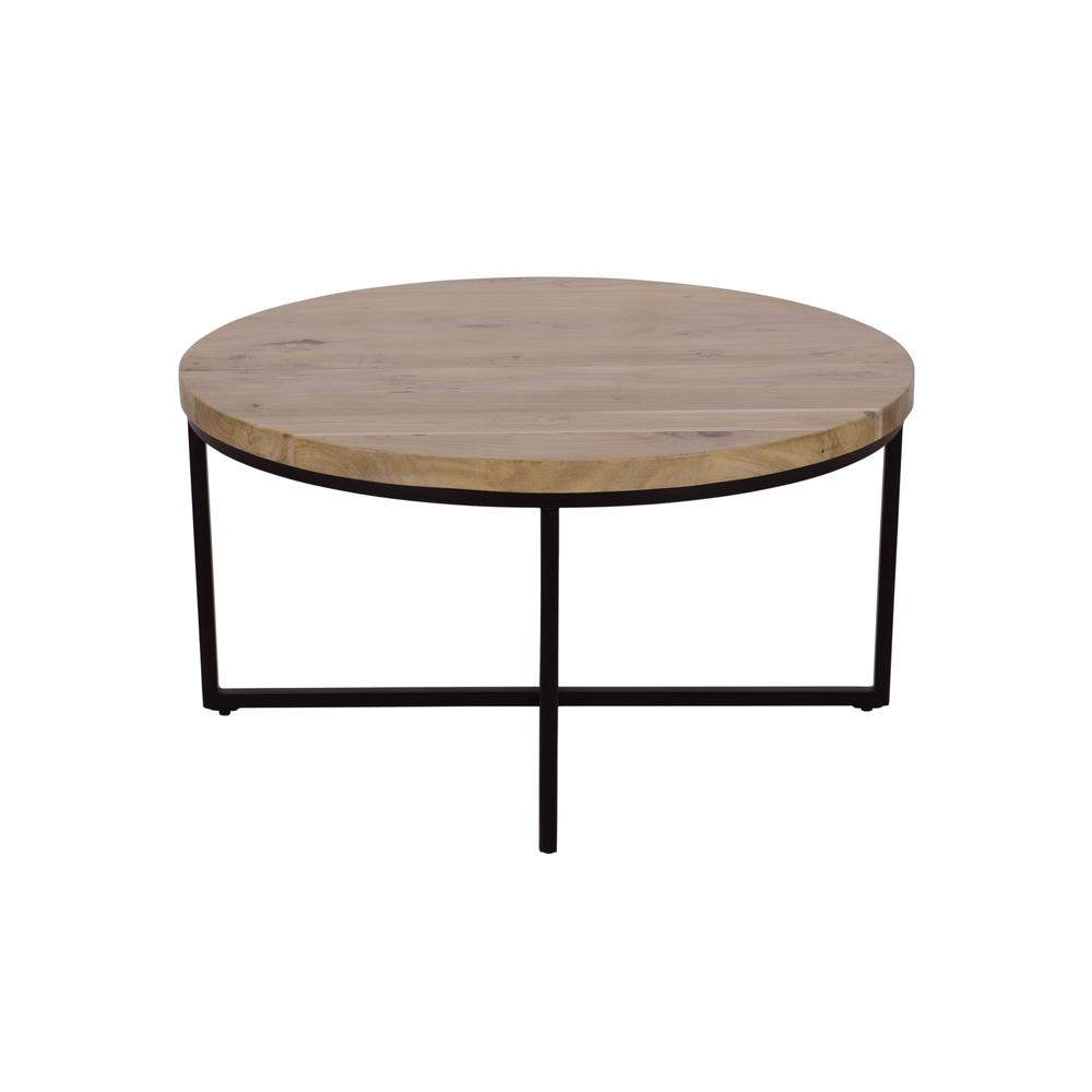 Solid Wood Modern 36" Round Coffee Table. Picture 1