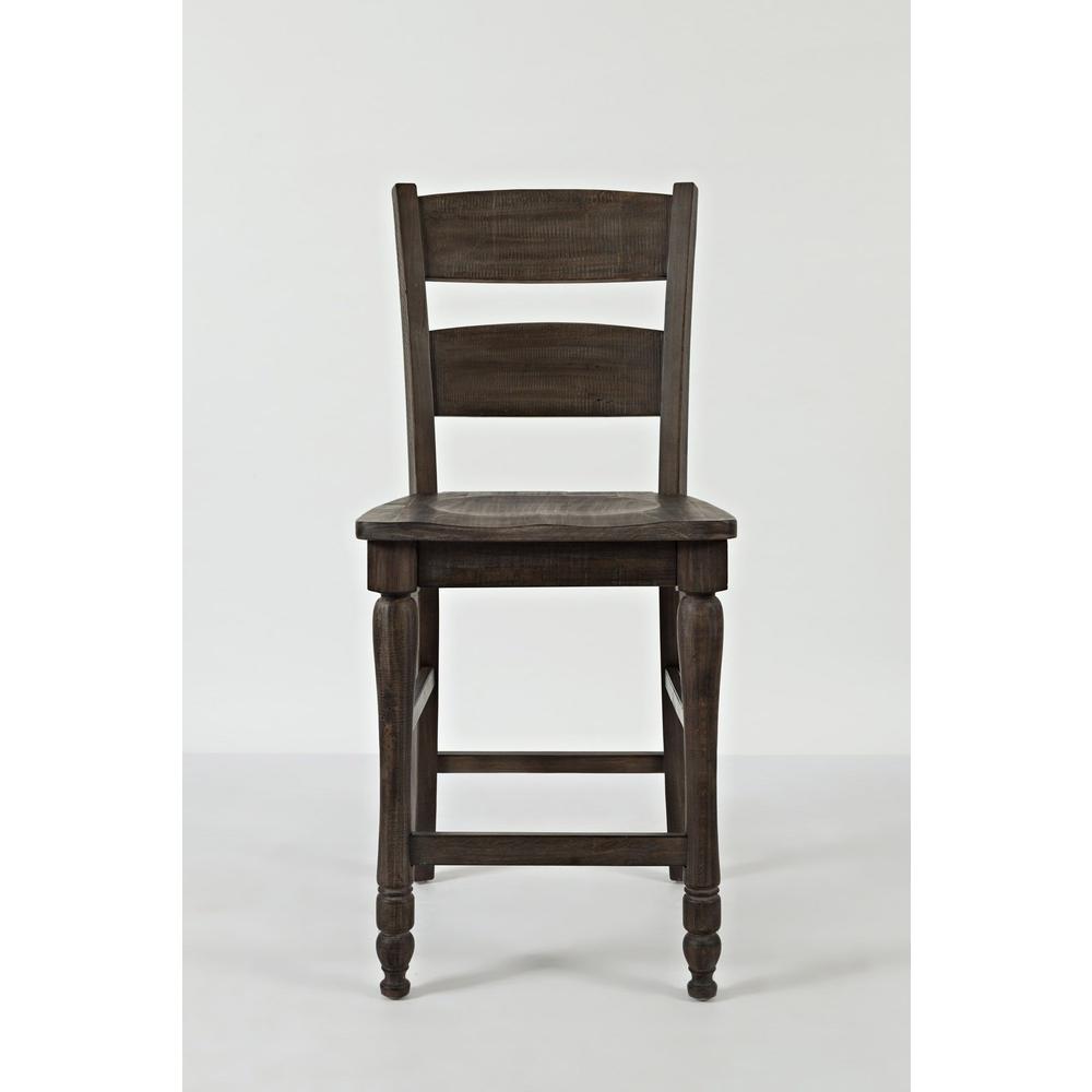 Rustic Reclaimed Pine Farmhouse Ladderback Counter Stool (Set of 2). Picture 1