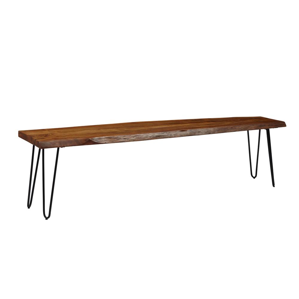 70" Solid Acacia Bench. Picture 5