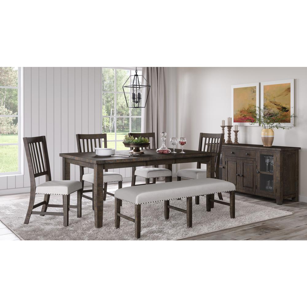 Rustic Distressed 78" Six-Piece Dining Set with Bench. Picture 13