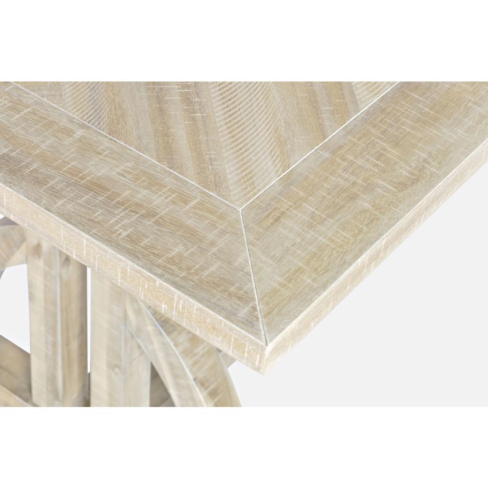 Transitional Herringbone Distressed Acacia Extension 78" Dining Table. Picture 5