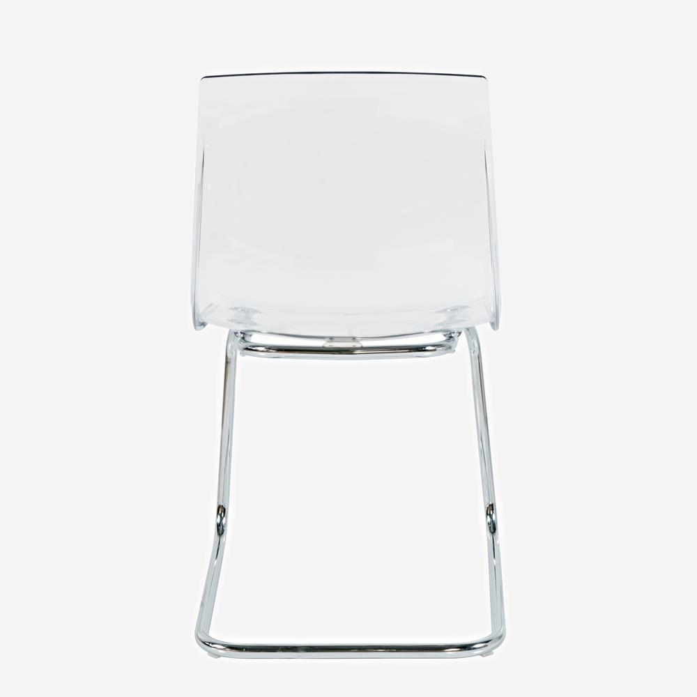 Clarity Modern Contemporary Clear Acrylic Dining Chair (Set of 2). Picture 3