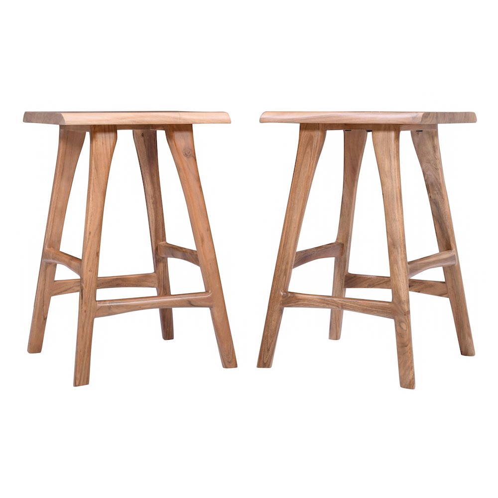 Sedona Solid Wood Rustic Backless Counter Barstool - Set of 2. Picture 3