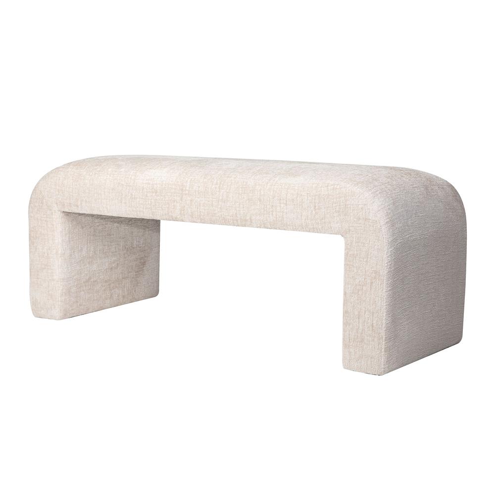 Modern Luxury Curved Upholstered Jacquard Bench - Small