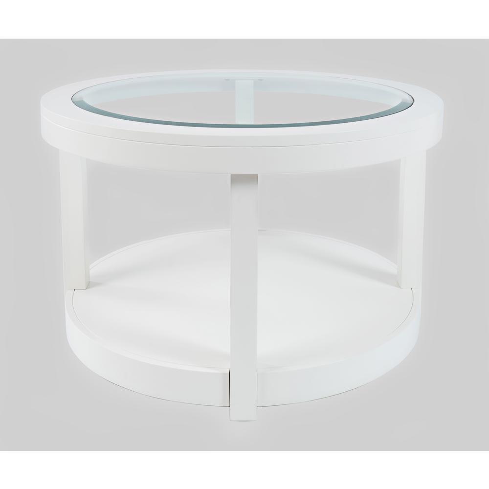 Contemporary Round Glass Inlay Coffee Table. Picture 2