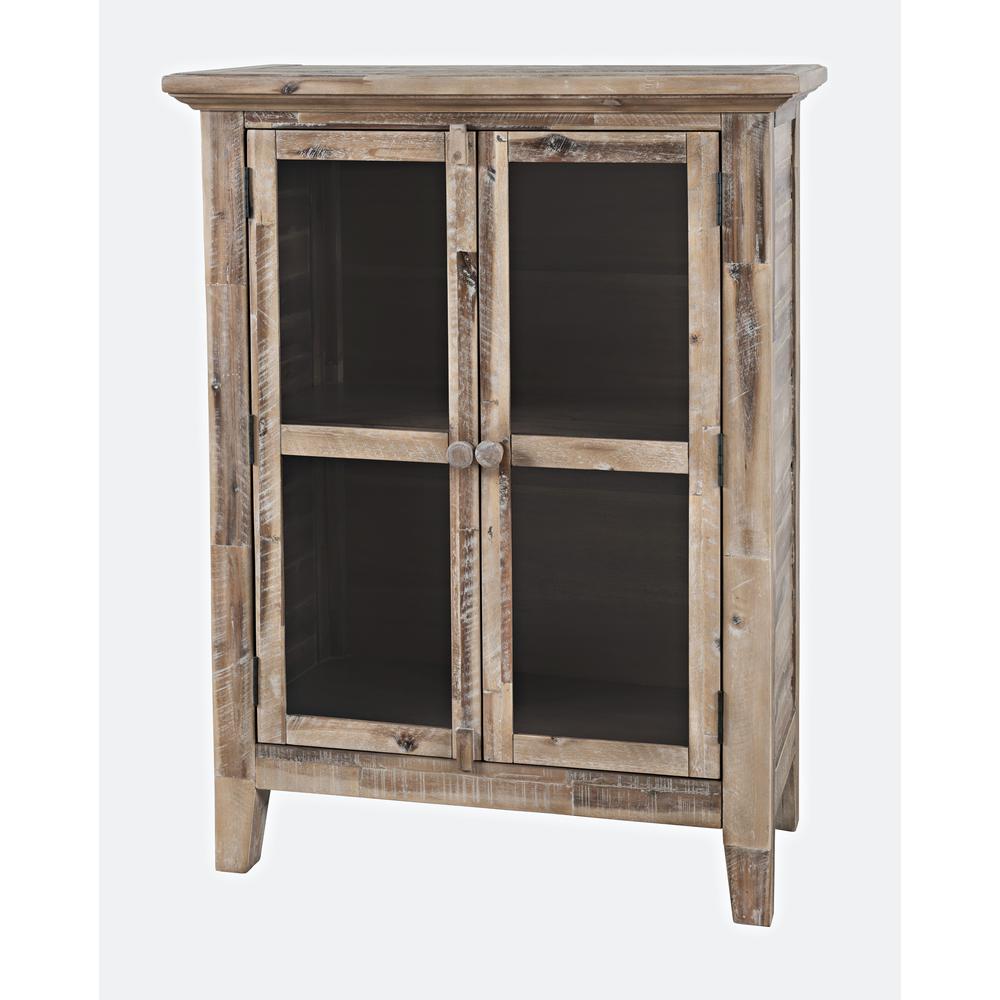 32" Coastal Distressed Acacia Two-Door Accent Cabinet. Picture 2