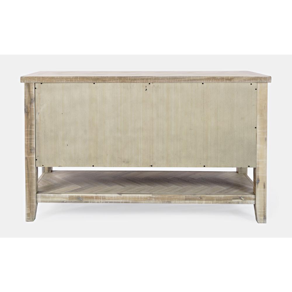 Transitional Herringbone Contemporary Distressed Acacia Buffet Server. Picture 5