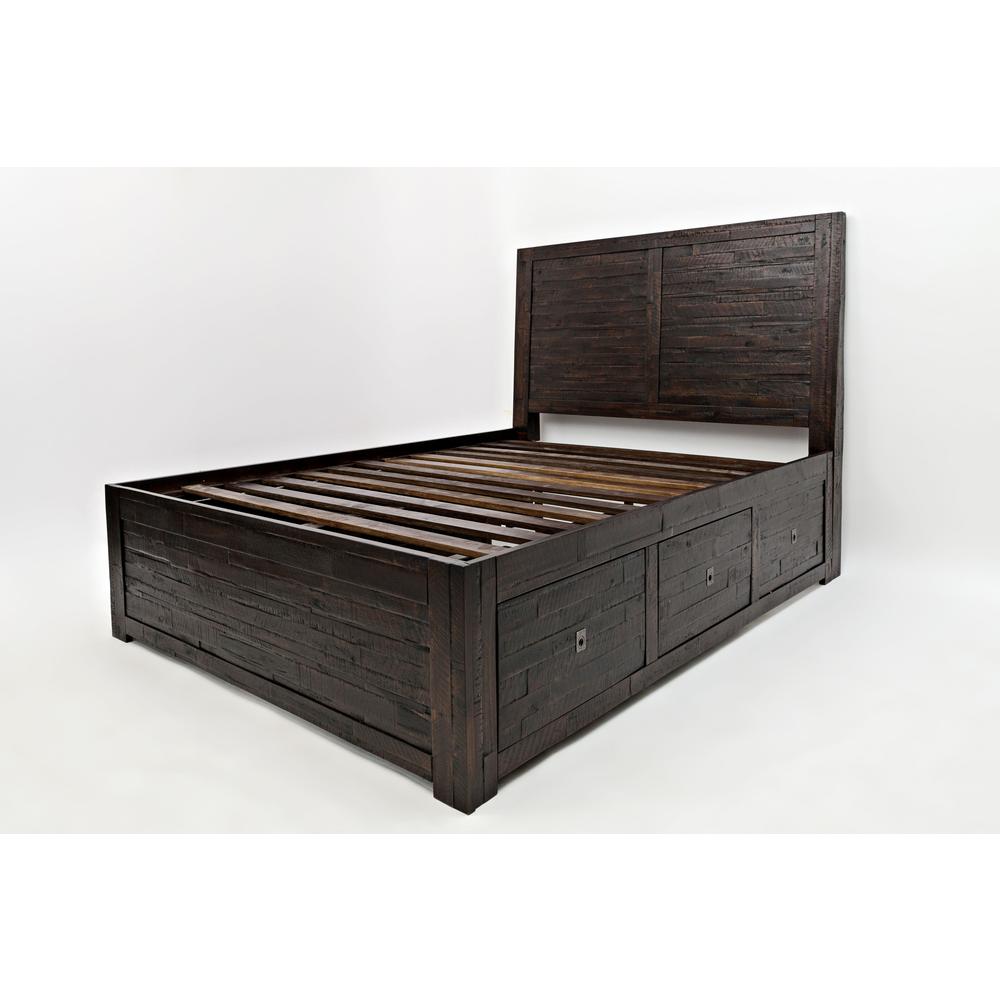 Distressed Rustic Solid Acacia Queen Storage Bed. Picture 2