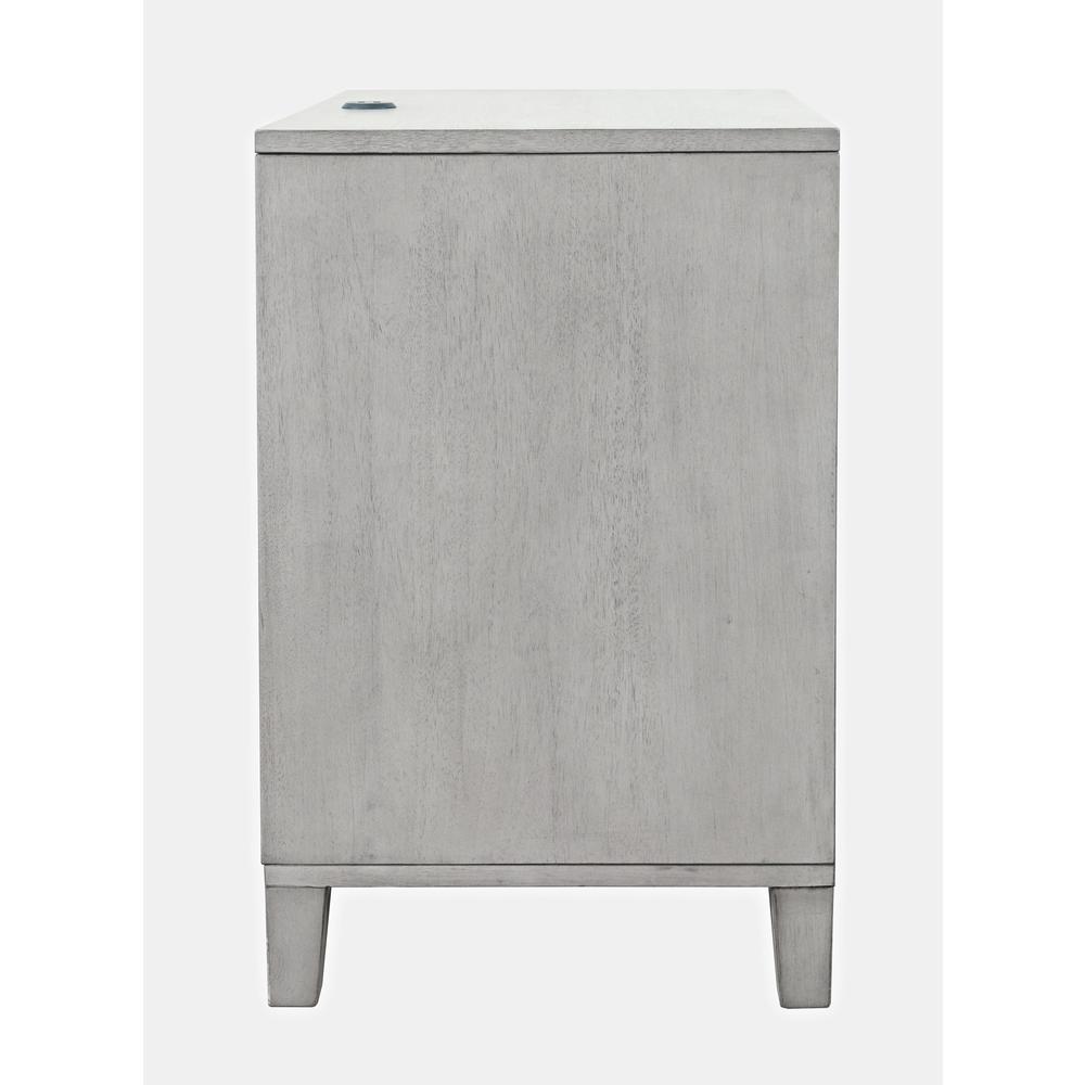 Contemporary Modern 28" USB Charging Nightstand with Drawers and Metal Hardware. Picture 8