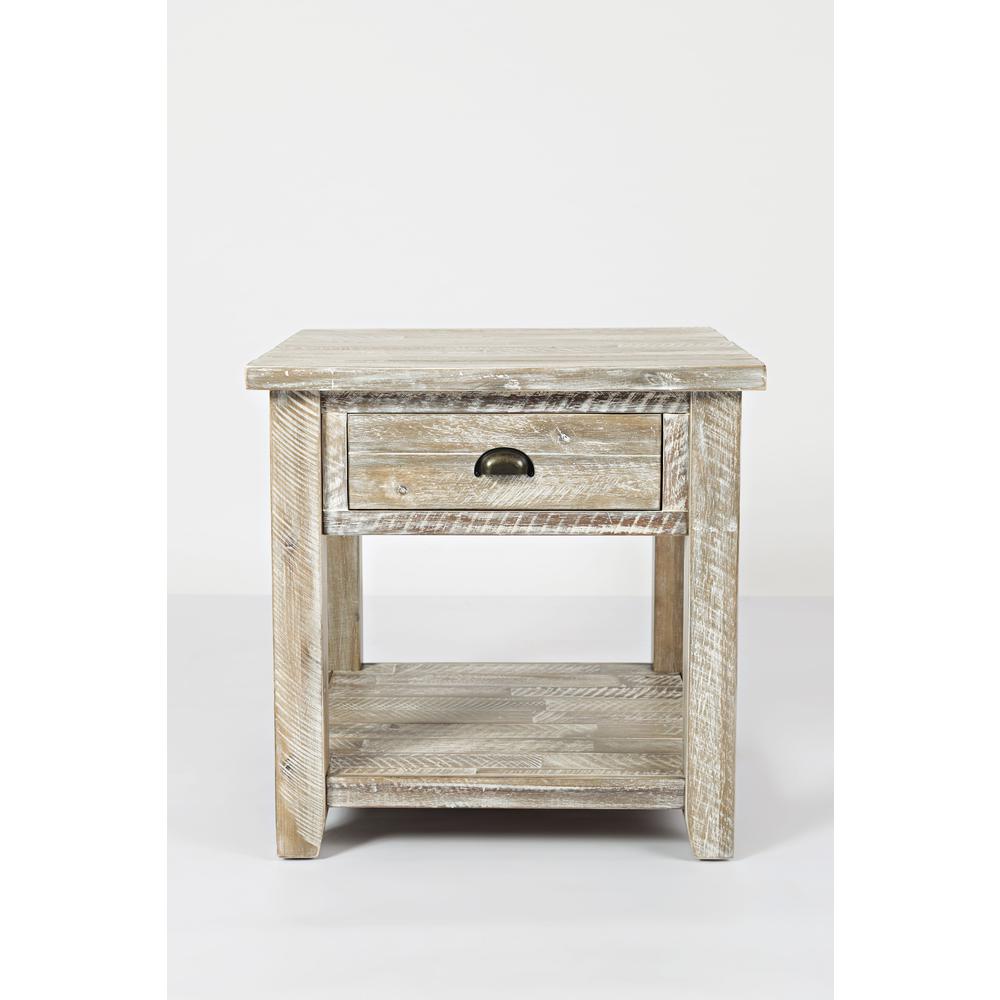 Rustic Farmhouse Distressed Acacia End Table. Picture 1
