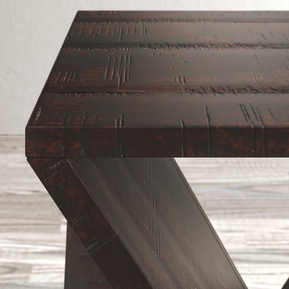 Solid Mango Hardwood Modern Angled Jasper Table. Picture 6