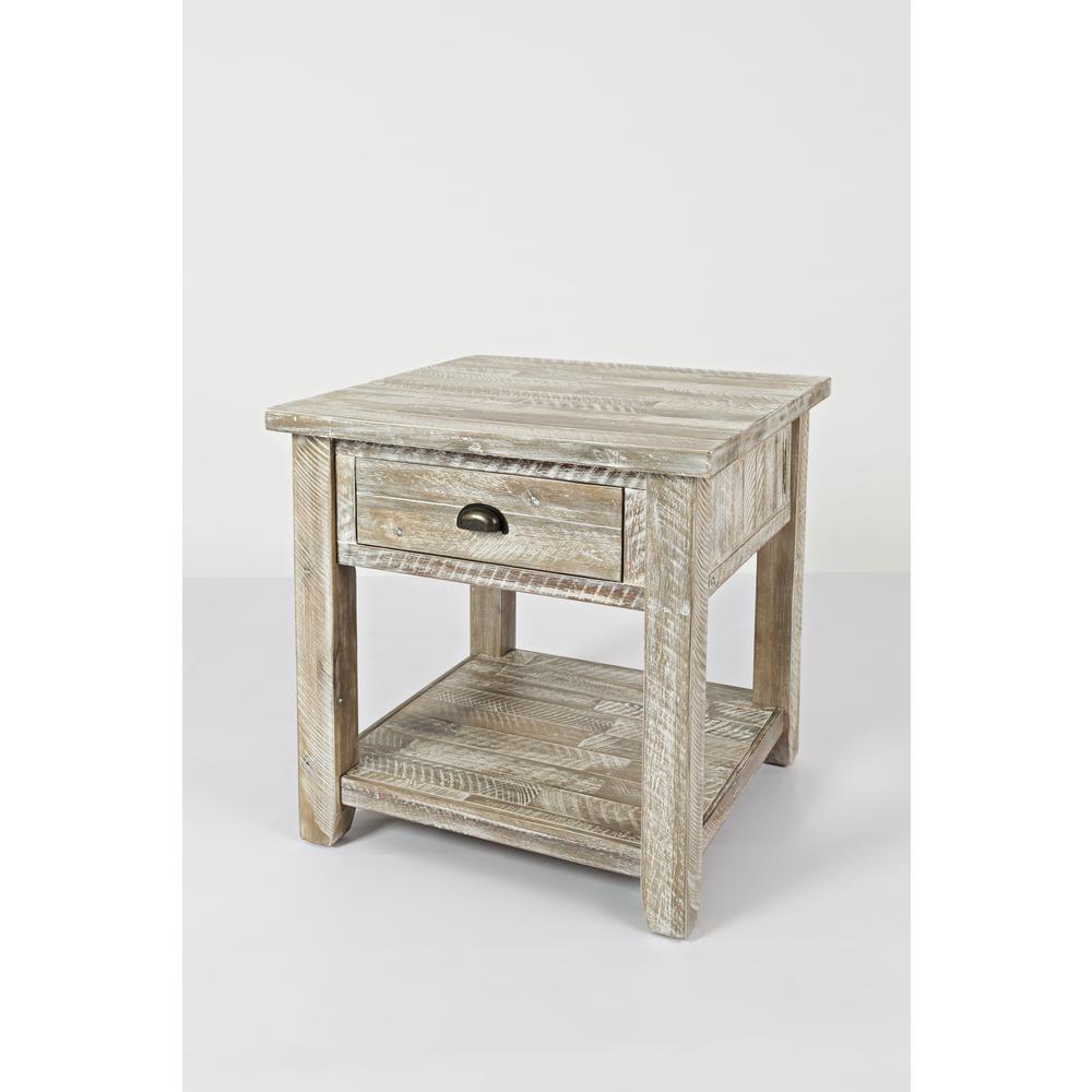 Rustic Farmhouse Distressed Acacia End Table. Picture 2