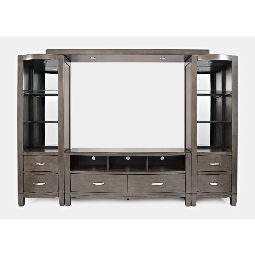 Coastal Contemporary  Entertainment Center with 70" TV Console and LED Lights. Picture 1