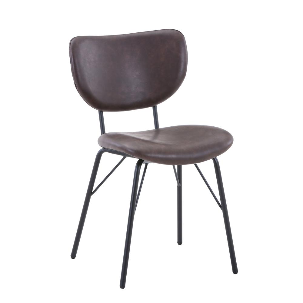 Contemporary Modern Faux Leather Split-Back Upholstered Dining Chair (Set of 2). Picture 2