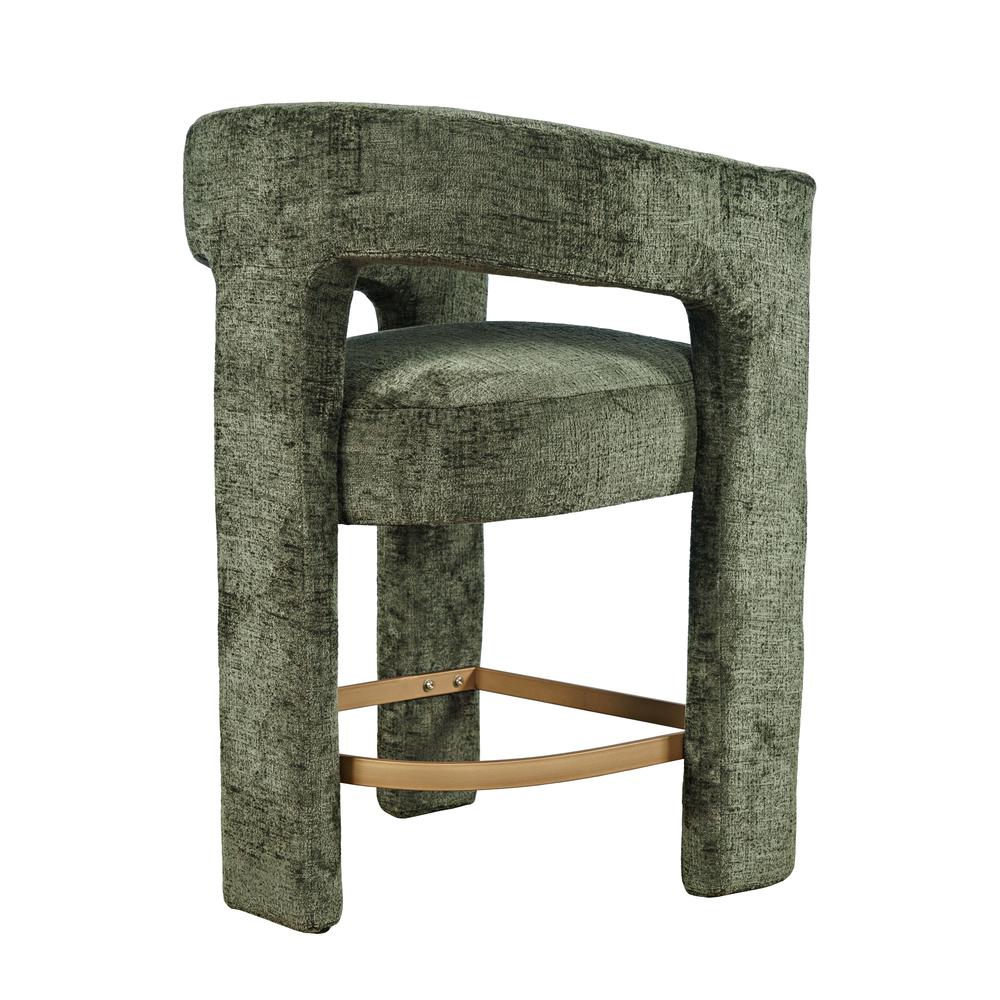 Gwen Modern Luxury Jacquard Fabric Upholstered Sculpture Counter Stool. Picture 6