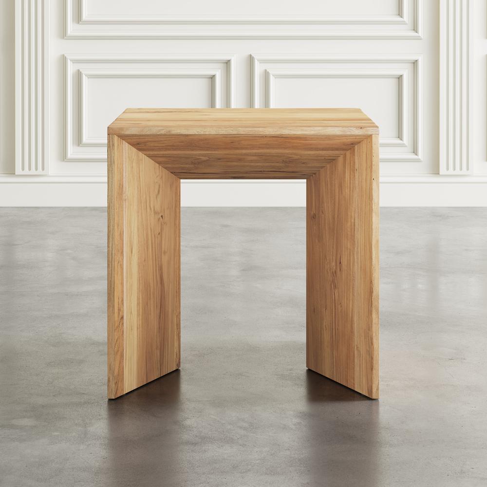 Lux Solid Wood Modern Angled End Table. Picture 8