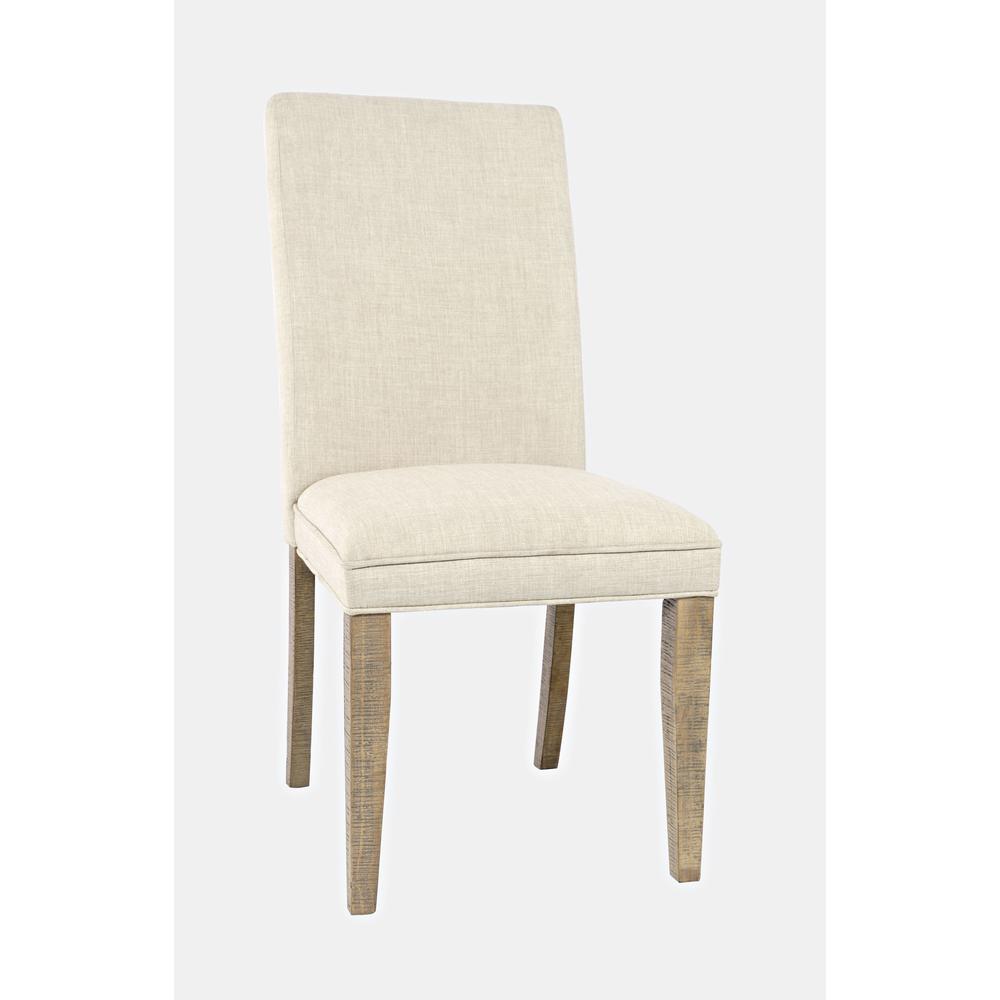 Modern Rustic Distressed Pine Upholstered Parsons Dining Chair (Set of 2). Picture 3