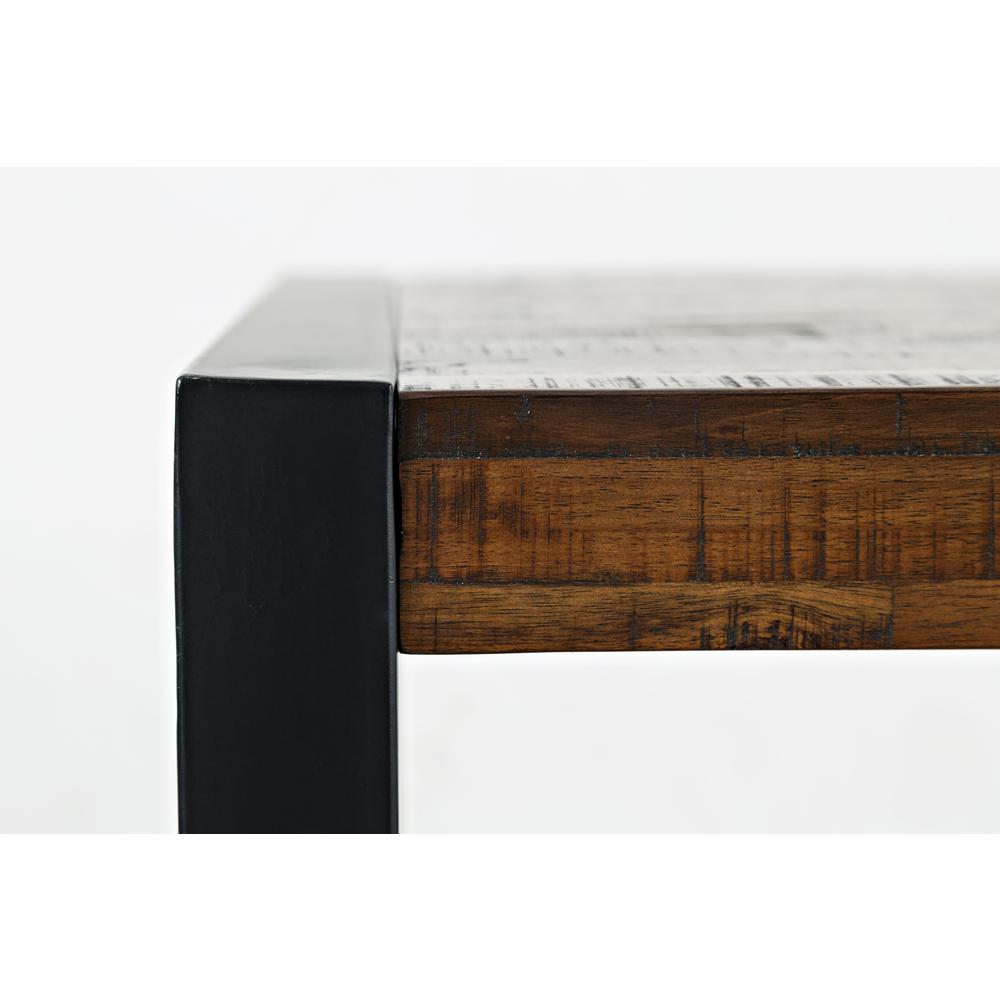 Modern Industrial Distressed Acacia End Table. Picture 5