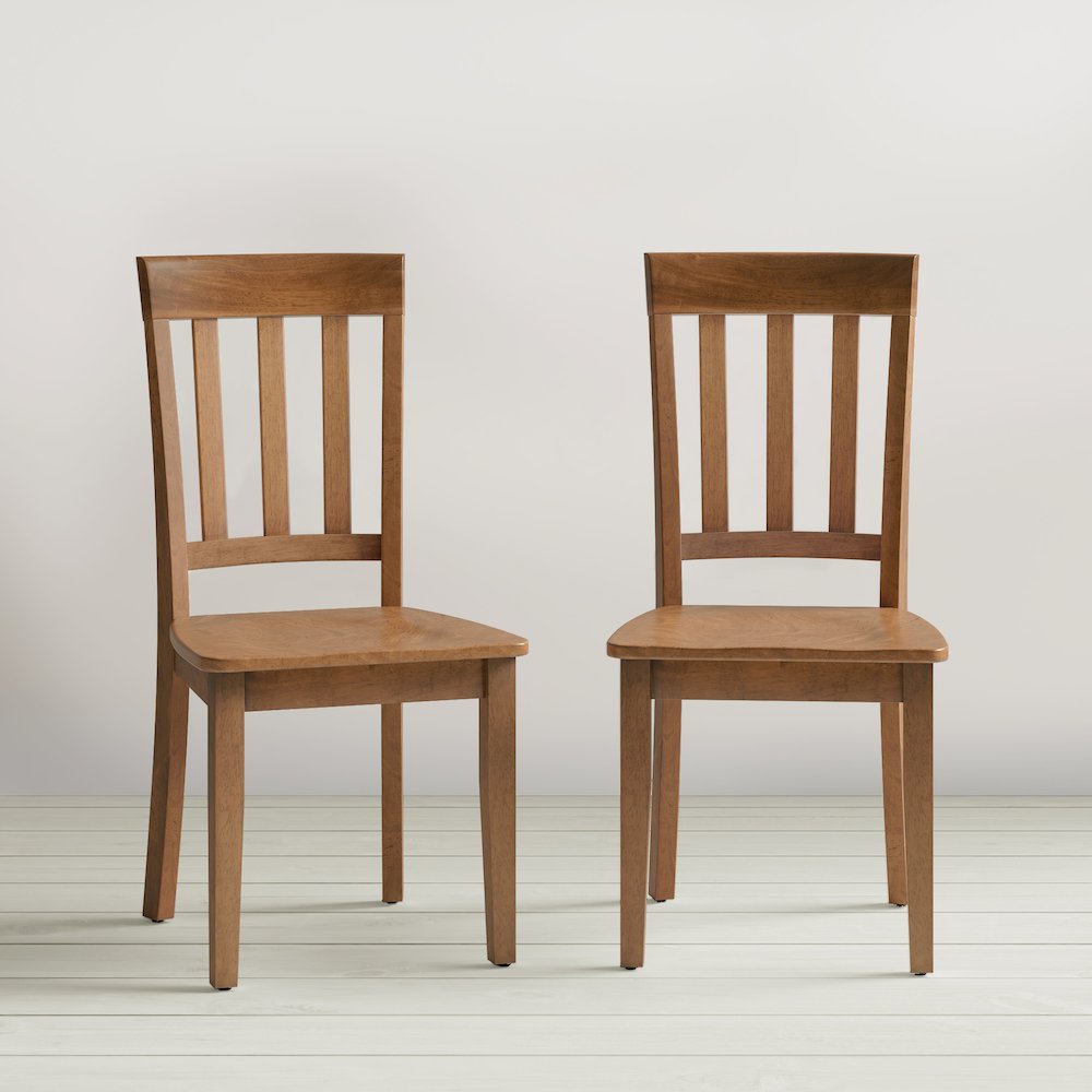 Simplicity Solid Wood Classic Slat Back Dining Chair (Set of 2). Picture 3