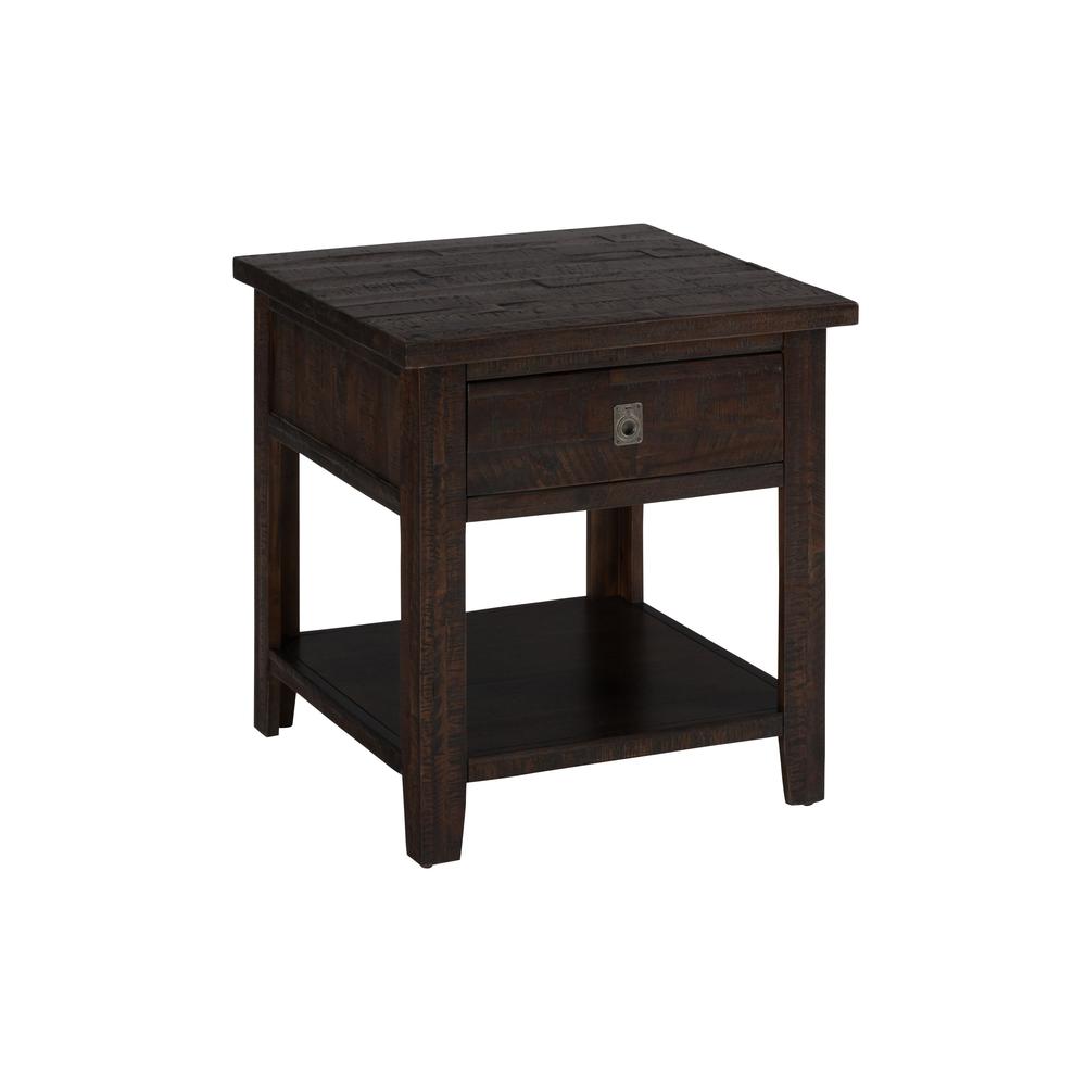 Distressed Rustic Solid Acacia Square End Table. Picture 2