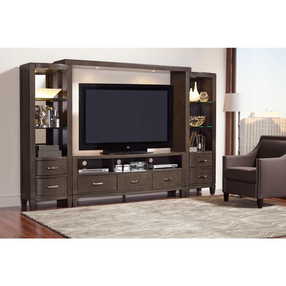 Coastal Contemporary  Entertainment Center with 70" TV Console and LED Lights. Picture 5