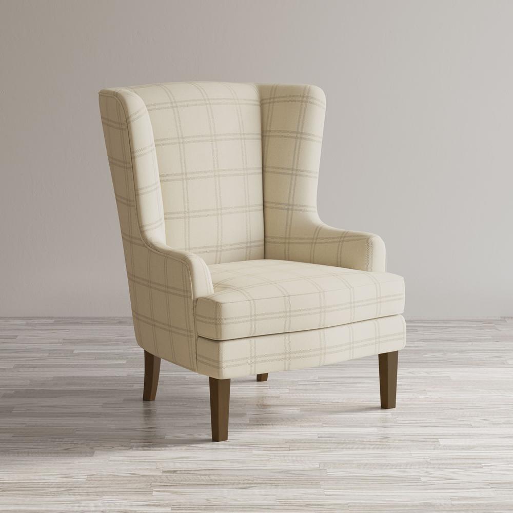 Traditional Upholstered Wingback Accent Chair. Picture 3