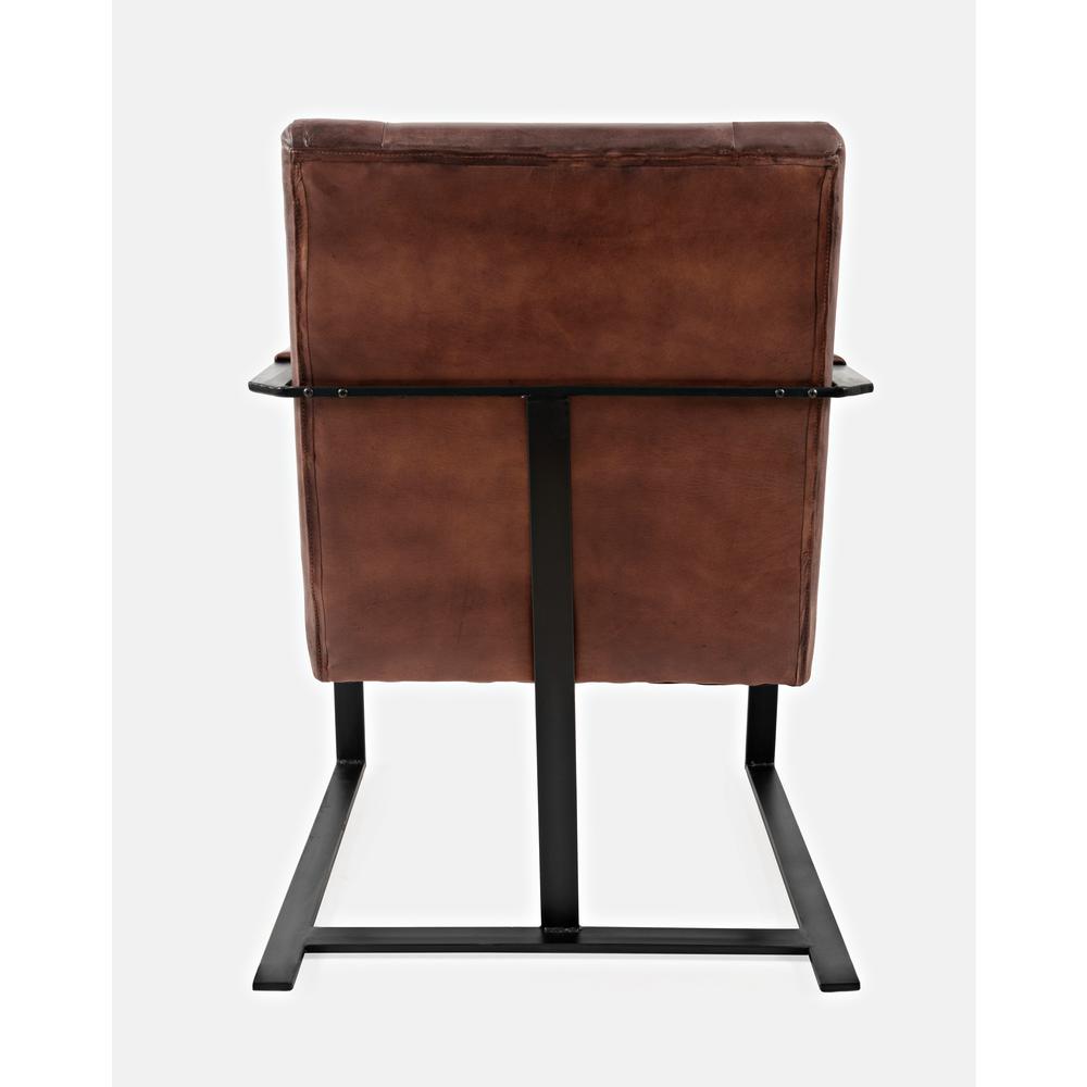 Genuine Leather Sled Chair Dark Sienna. Picture 2