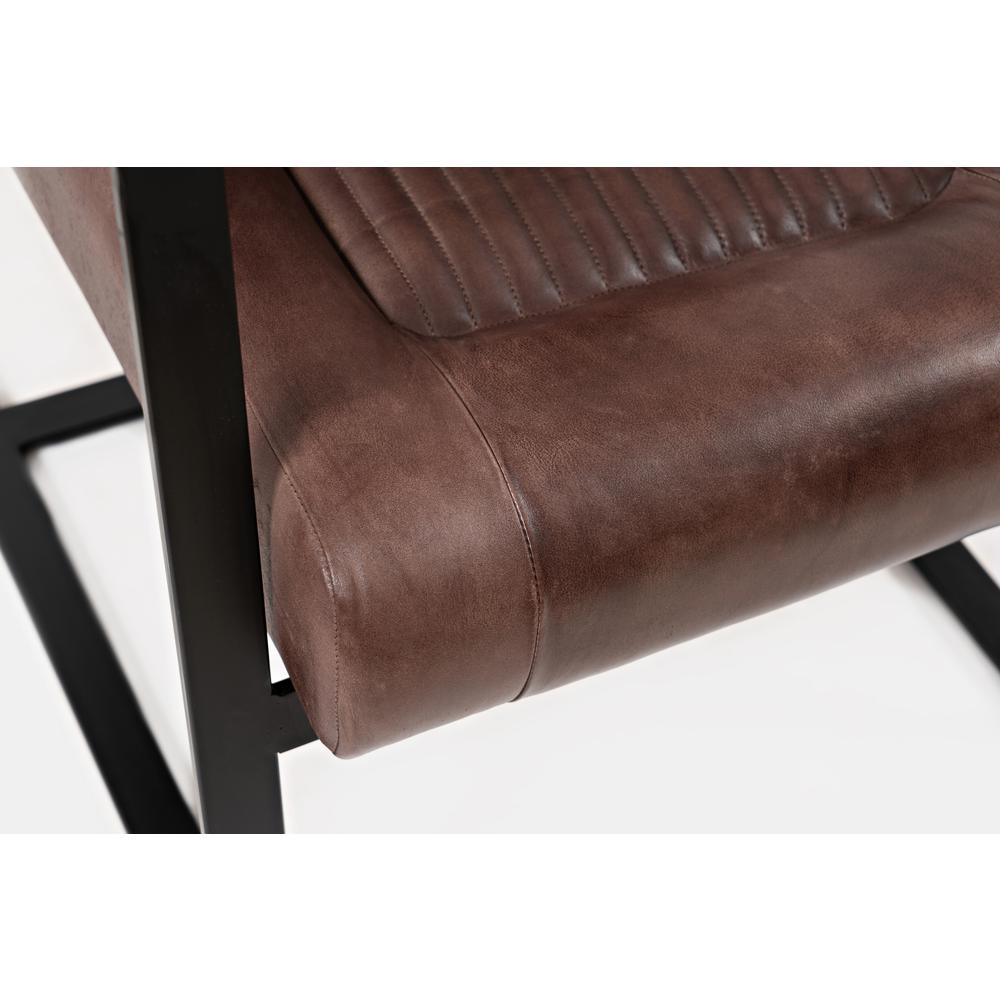 Genuine Leather Sled Chair Dark Sienna. Picture 3