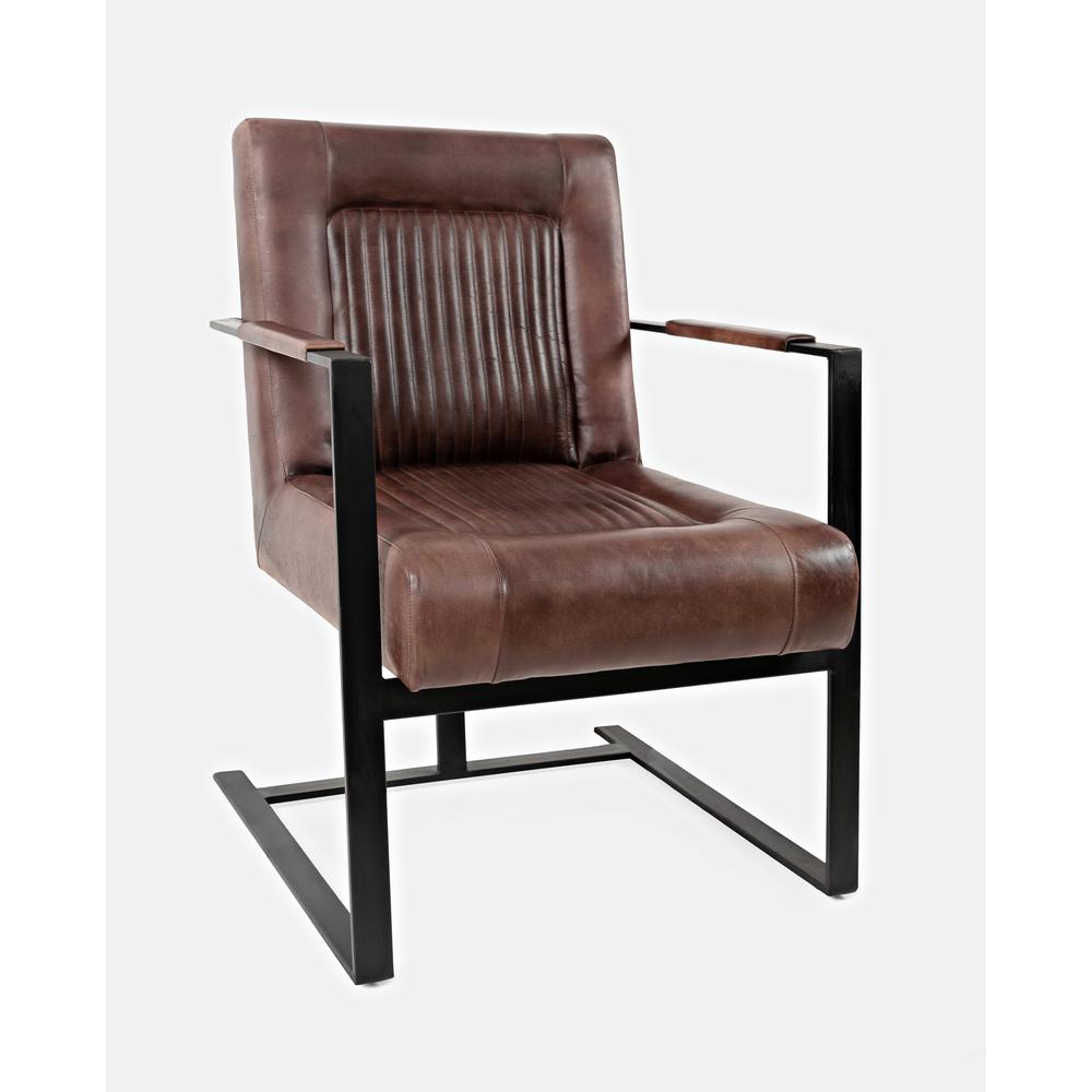 Genuine Leather Sled Chair Dark Sienna. Picture 4